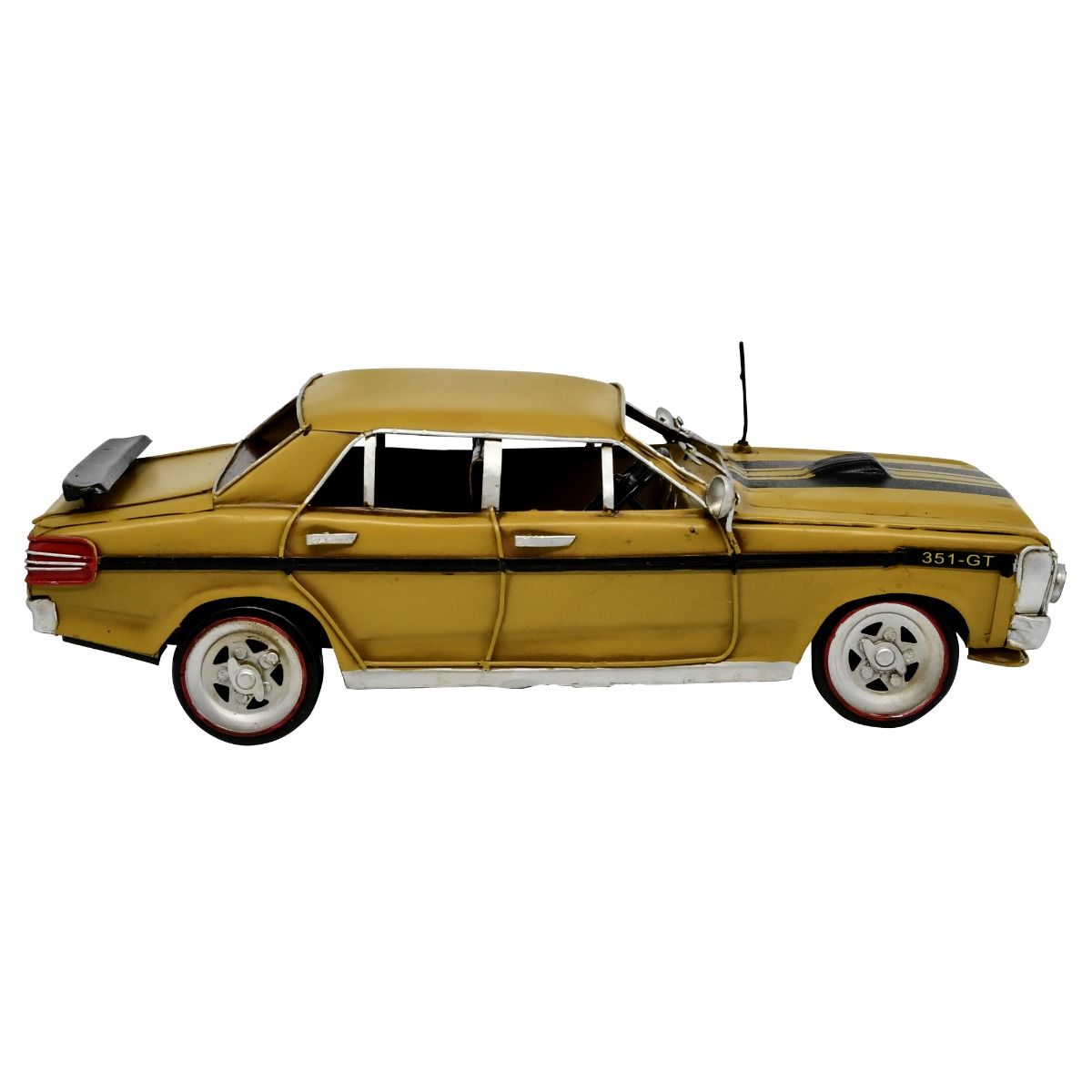 Ford XY GT Metal Car Ornament Yellow and Black 30cm