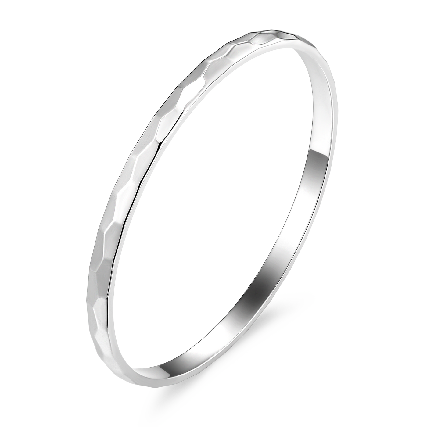 Vogue Bangle - Hammered Steel