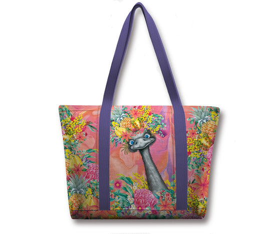 Large Tote Cooler Bag - Happy Emu