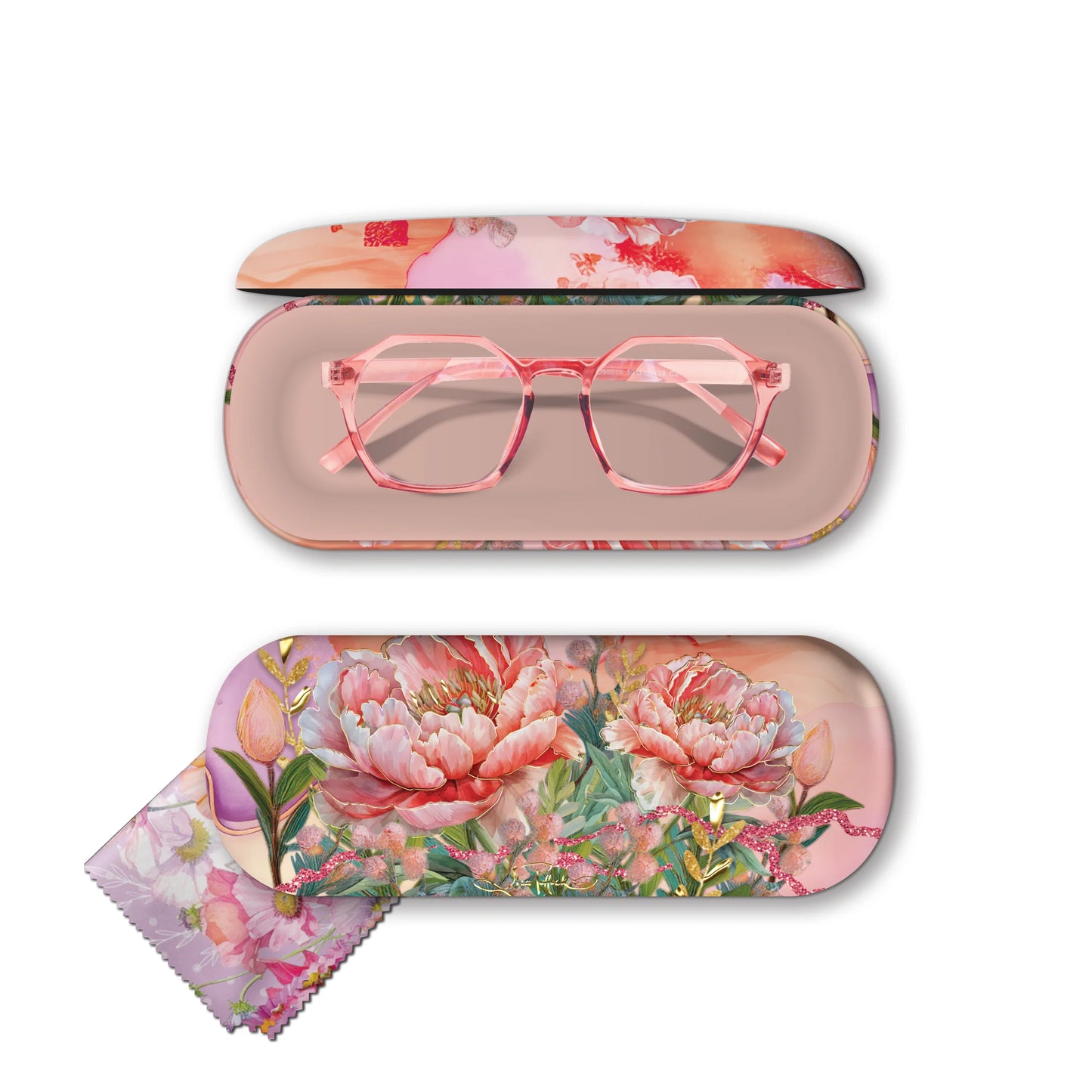 Glasses Case - Coral Peony
