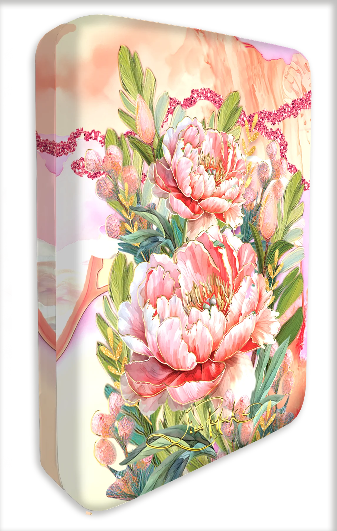 Compact Jewellery Case - Coral Peony