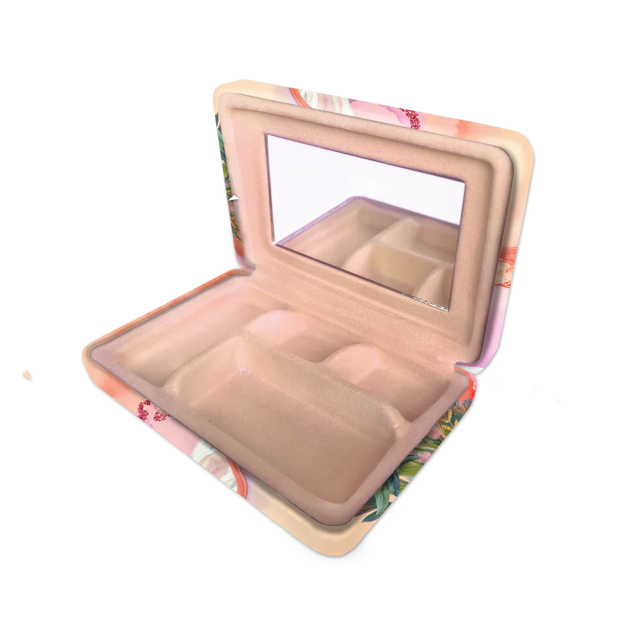 Compact Jewellery Case - Coral Peony