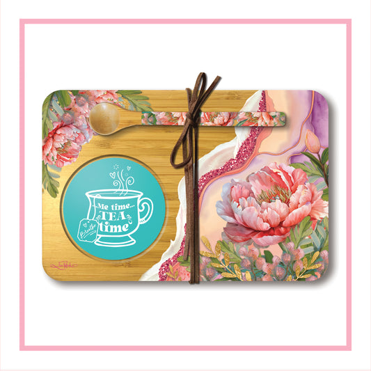 Tea time Tray - Coral Peony
