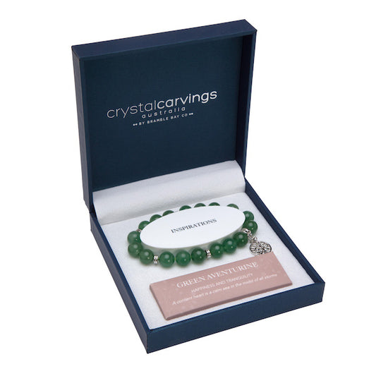 Green Aventurine Tree of Life Charm Bracelet