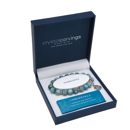 Crysocolla Tree of Life Bracelet – Matte