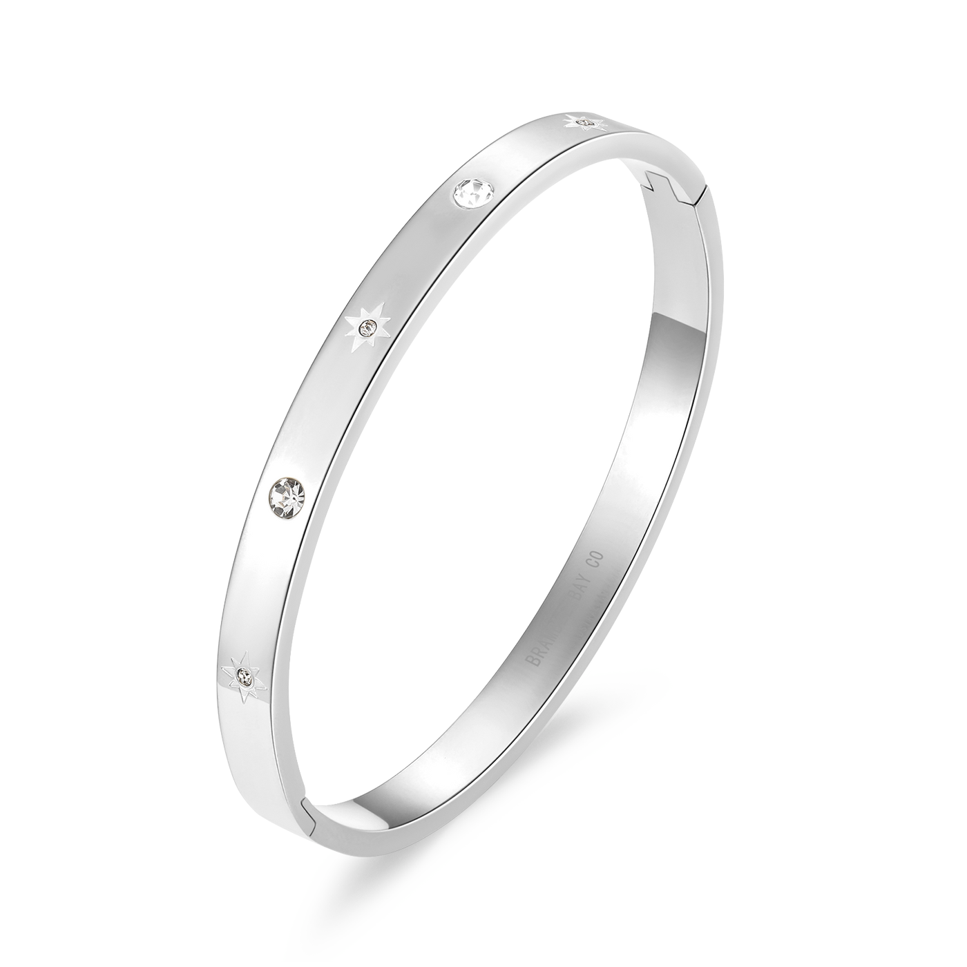 Vogue - Star Bangle with 3x Diamante Steel